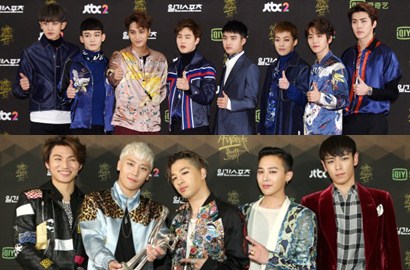EXO-Big Bang cs Masuk Top 10 Artis di 3 Negara, Siapa Paling Populer?