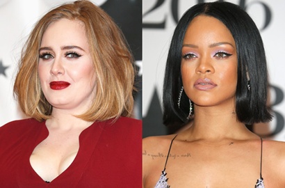Adele Memukau, Rihanna Pamer Belahan Dada di BRIT Awards 2016