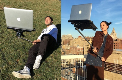 Anti Mainstream, Kini Laptop Juga Bisa Dipakai di Tongkat Selfie