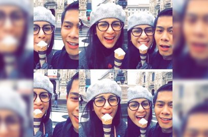 Manja-Manjaan, Nina Zatulini Cium Mesra Suami Saat Bulan Madu