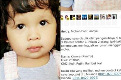 Ramai di Sosmed, Ini Fakta Dibalik Kabar Penculikan Kimora di Bintaro