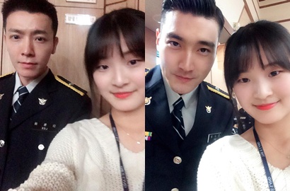 Bikin Ngiri, Cewek Ini Selfie Bareng Siwon dan Donghae SuJu Saat Wamil