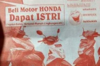 Beredar Brosur Iklan Beli Motor Dapat Istri Bikin Heboh, Inilah Penjelasannya