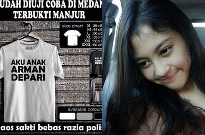 Kaos 'Aku Anak Arman Depari' Ramai Dijual Sejak Kasus Sonya Marahi Polwan