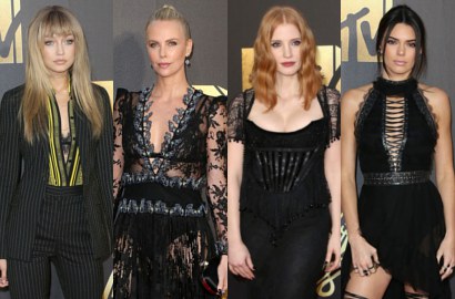 Dari Gigi Hadid Hingga Charlize Theron Glamor Serba Hitam di MTV Movie Awards