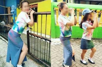 Heboh ABG Berseragam Pose Pamer Paha, Netter: Korban Sinetron