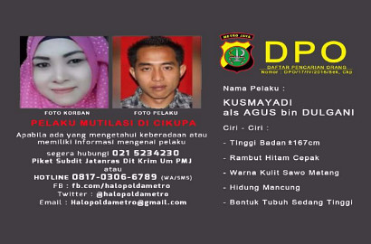 Polisi Sebar Foto dan Ciri-Ciri Agus, Pelaku Mutilasi Wanita Hamil