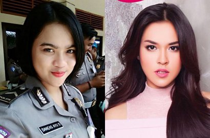 Fotonya Viral, Polwan Cantik Ini Disebut 'Kembaran' Penyanyi Raisa