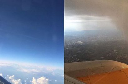 Bikin Syok, Pesawat Ini Tersambar Petir Sampai Langit Berubah Jadi Merah