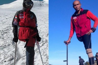 Keren, Pendaki Berkaki Satu Asal Solo Ingin Taklukkan 7 Puncak Gunung Tertinggi