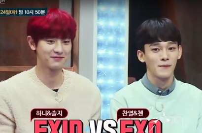 Intip Kocaknya Chen-Chanyeol Nyanyikan 'Up & Down' EXID di Teaser 'Sugar Man'