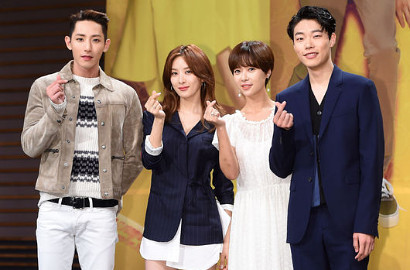 Tampil Anggun, Jung Eum Gandeng Ryu Jun Yeol di Jumpa Pers 'Lucky Romance'