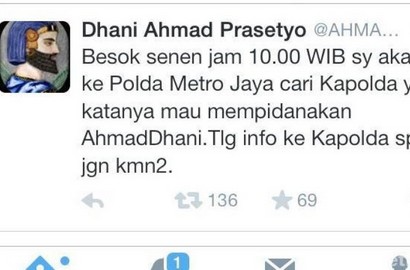 Wow, Ahmad Dhani Ancam Kapolda Metro Yang Ingin Pidanakannya