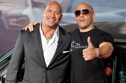 Diisukan Tak Akur, Vin Diesel Puji Akting Dwayne Johnson di 'Fast and Furious 8'