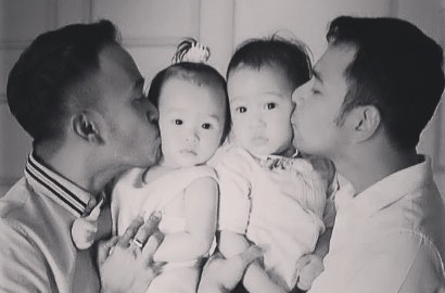 Pose Jadi Papa Muda Bareng Anak, Keren Raffi Ahmad Atau Ruben Onsu?