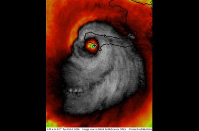 Luluh Lantakan Haiti, Citra Satelit Badai Matius Tampak Seperti Tengkorak