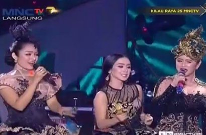 Jadi Trio, Dewi Persik-Siti Badriah-Cita Citata Kolaborasi Kece di HUT MNCTV 2016