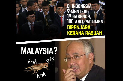 Bikin Meme Ini, Warga Malaysia Iri dengan Pemberantasan Korupsi di Indonesia