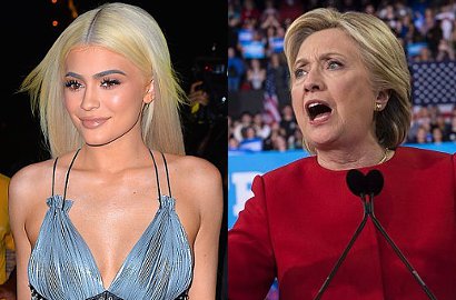Bugil Berlumuran Cat Warna Biru, Kylie Jenner Dukung Hillary Clinton?