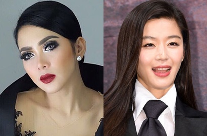Pakai Busana Serba Pink, Syahrini Jiplak Gaya Jun Ji Hyun?