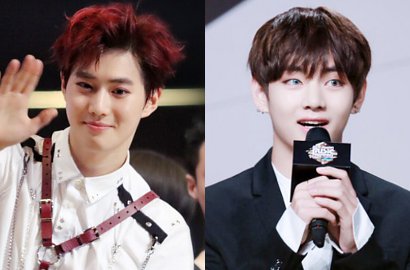 Fans Sering Ribut, Suho dan V Buktikan EXO-BTS Saling Sayang di MAMA 2016