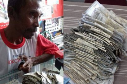 Kasihan, Begini Kisah Haru Bapak yang Beli HP Pakai Pecahan Rp 2 Ribu