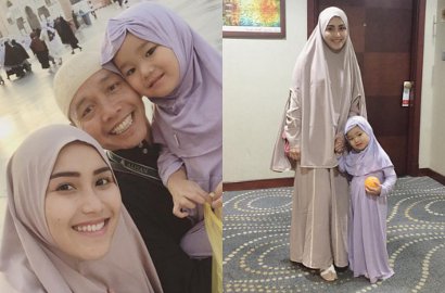 Ayu Ting Ting Selfie Cantik Berhijab Bareng Bilqis Saat Umroh, Dipuji Lebih Terhormat