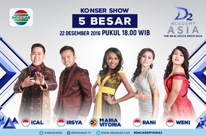 Ical Tersingkir, Irsya Pimpin Top 5 'D' Academy Asia 2'