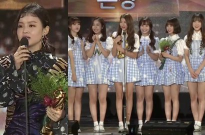 Bangga Terima Trofi, G-Friend-Lee Hi Memukau di Panggung GDA 2017