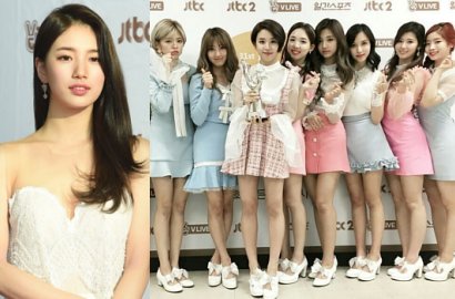 Suzy Adu Cantik Bareng Twice di GDA 2017, Netter: Kasur Bunga JYP!