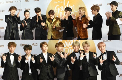 EXO-BTS Hingga Seventeen Cs Tampil Super Ganteng di Red Carpet GDA 2017