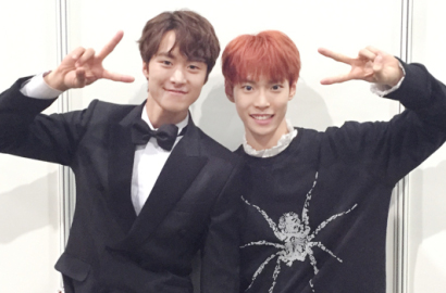 Beri Selamat Menang di GDA, Gong Myung Cubit Gemas Pipi Doyoung NCT 127