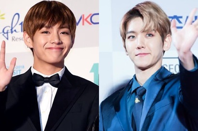 V BTS Lindungi Kepala Baekhyun EXO yang Hampir Terbentur Layar