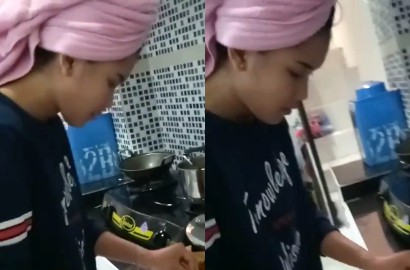 Sibuk di Dapur, Ayu Ting Ting Masak Untuk Pria Spesial Ini