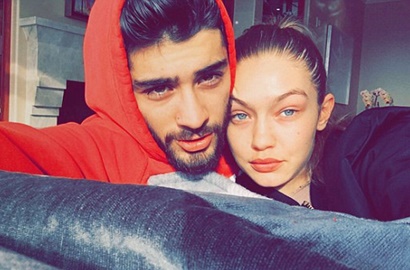 Pamer Foto Tidur Bareng, Zayn Malik Cium Mesra Kening Gigi Hadid
