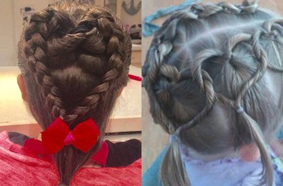 Sambut Valentine, Sekelompok Ayah Ciptakan Kreasi Rambut Bentuk Love