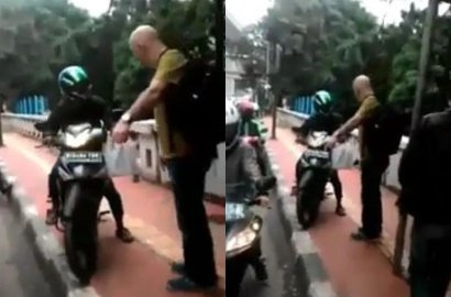 Bikin Malu, Warga Lokal Ini Ditegur Bule Akibat Berkendara di Trotoar