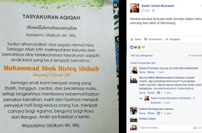 Perpaduan Ahok dan Rizieq Shihab, Nama Bayi Ini Jadi Viral