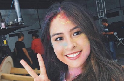 Muka Cemong Warna-Warni, Maudya Ayunda Pamer Foto Syuting Video Klip Baru?