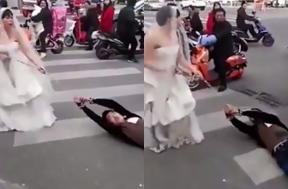 Ngebet Nikah, Wanita Ini Seret Calon Suami Pakai Rantai di Jalan Raya