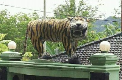 Jadi Viral dan Dibully Netter, Patung Macan 'Ngakak' Koramil Cisewu Dibongkar