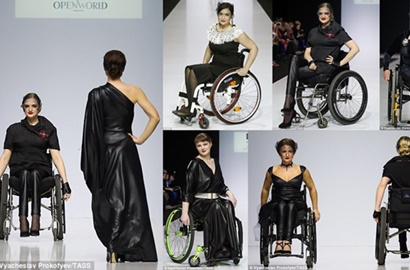 Promosi Perbedaan, Model-Model Ini Kenakan Kursi Roda di Panggung Moskow Fashion Week