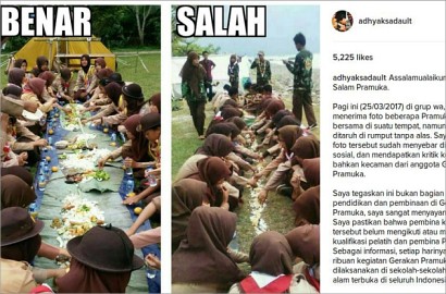 Bikin Heboh, Ini Alasan Pembina Suruh Anggota Pramuka Makan Beralaskan Tanah
