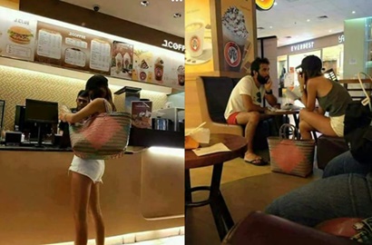Foto Viral, Bule Pede Pakai Tas Keranjang Ala 'Emak-Emak' ke Mal