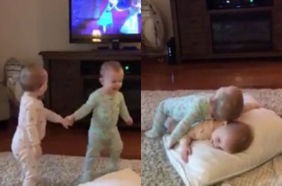 Lucu, Video Anak Kembar Peragakan Scene 'Frozen' Ini Seketika Viral