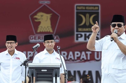 Anies-Sandi Unggul di Quick Count, Prabowo: Kita Dapat Gubernur Baru