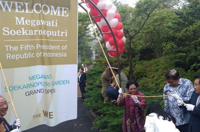 Kunjungi Korsel, Megawati Soekarnoputri Jadi Nama Taman di Jeju