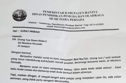 Mengharukan, 'Surat Cinta' Kepala Sekolah untuk Wali Murid Ini Viral di Medsos