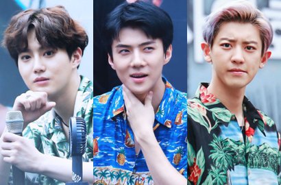 Hadiri Konser Red Velvet, Begini Serunya Suho-Sehun-Chanyeol Jadi Fanboy
