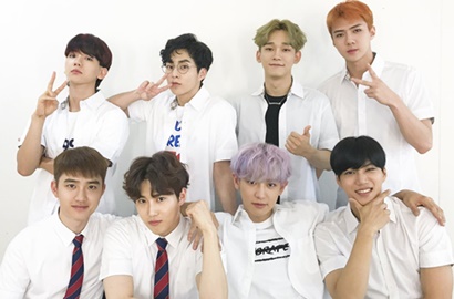 Siap Ketemu Fans Indonesia, EXO Adu Ganteng di Bandara Menuju Jakarta